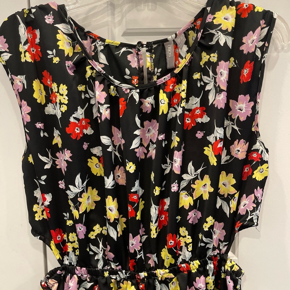 ASOS Black Floral Woman’s Jumpsuit Size:12 Preloved No Notable Flaws